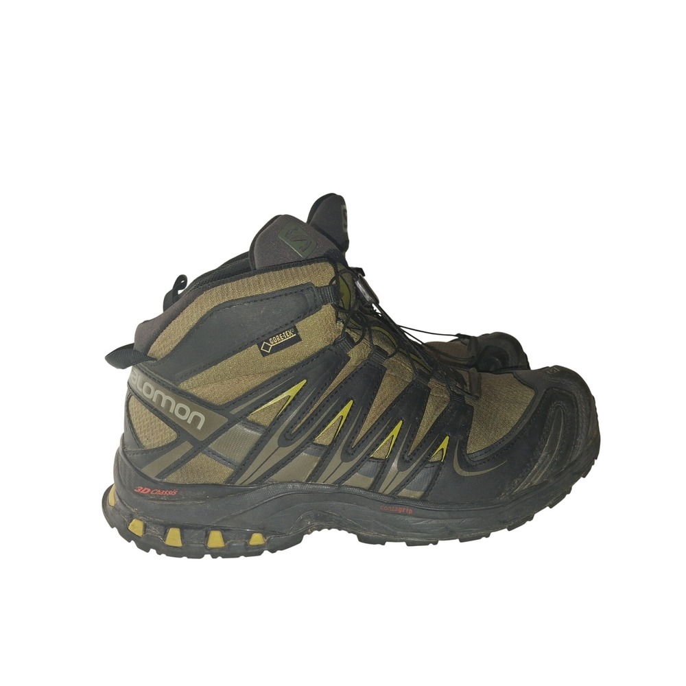 Salomon XA Pro 3D Mid GTX Mens 8.5 Hiking Boots Olive Green Gore-Tex 369017